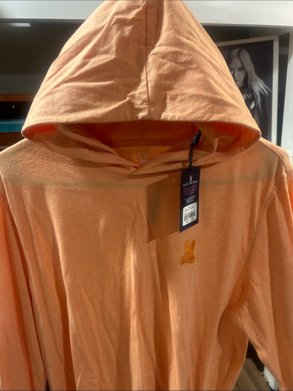 Psycho Bunny Peach Hooded Long-Sleeve Shirt